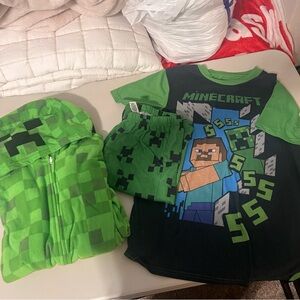 Minecraft Pajama Set with a Onesie and Short Set!